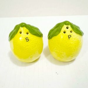 Ceramic Lemon Salt And Pepper Shakers Summer Dining Yellow